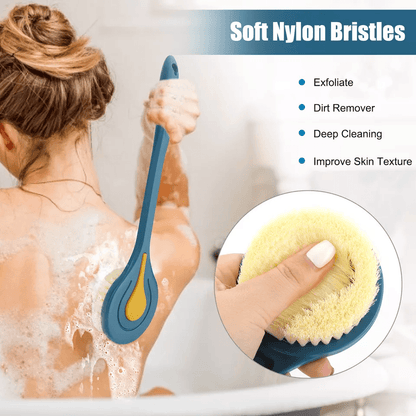 Soft Bristle Long Handle Bath Brush For Back Body Scrubbing Skin Shower Washing Scrubber For Gentle 1