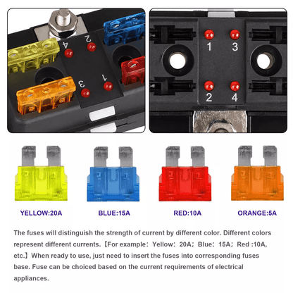 Auto Car Power Distribution Blade Fuse Holder Box Block Panel Board Universal Fuse Block For Vehicl 7