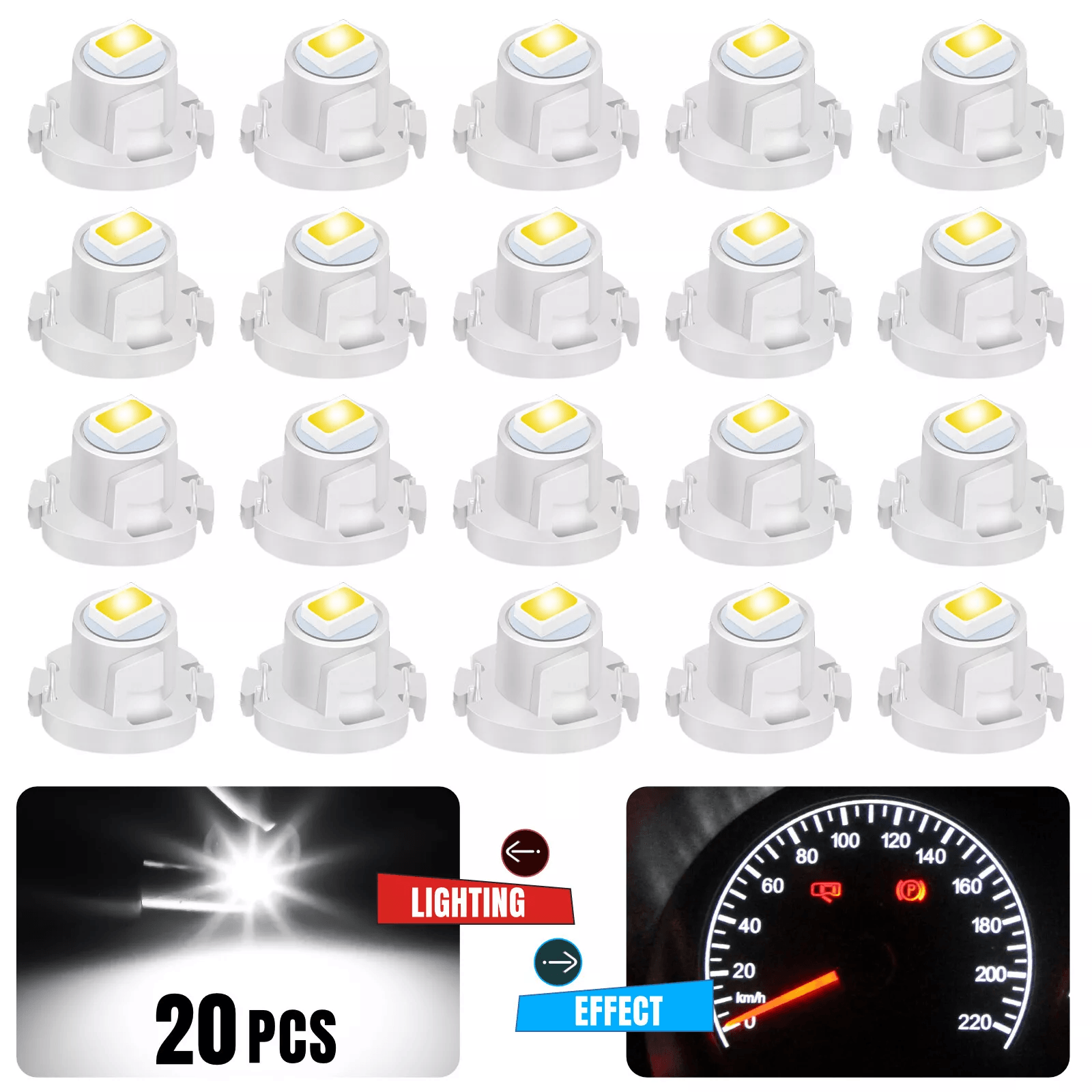 White LED Neo Wedge Bulbs for HVAC Dash A/C Climate Control