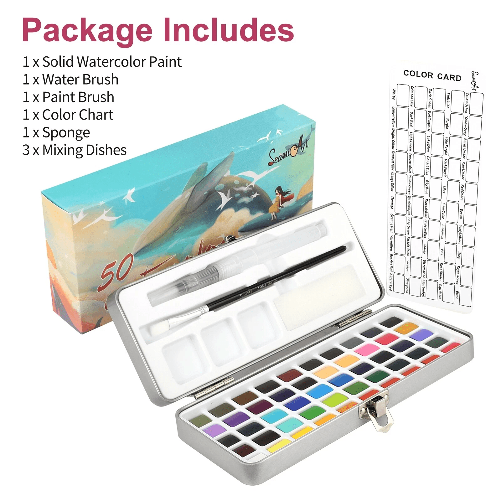 Professional 50Color Watercolor Paint Set  Premium Pigments For Artists  Painting Enthusiasts 1