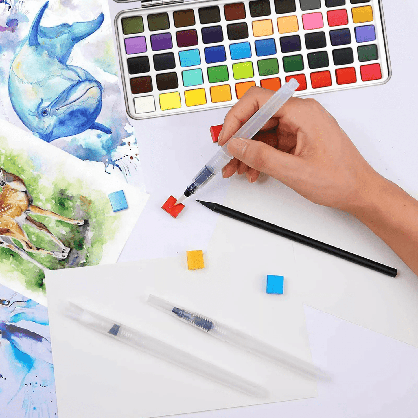 Professional 50Color Watercolor Paint Set  Premium Pigments For Artists  Painting Enthusiasts 2