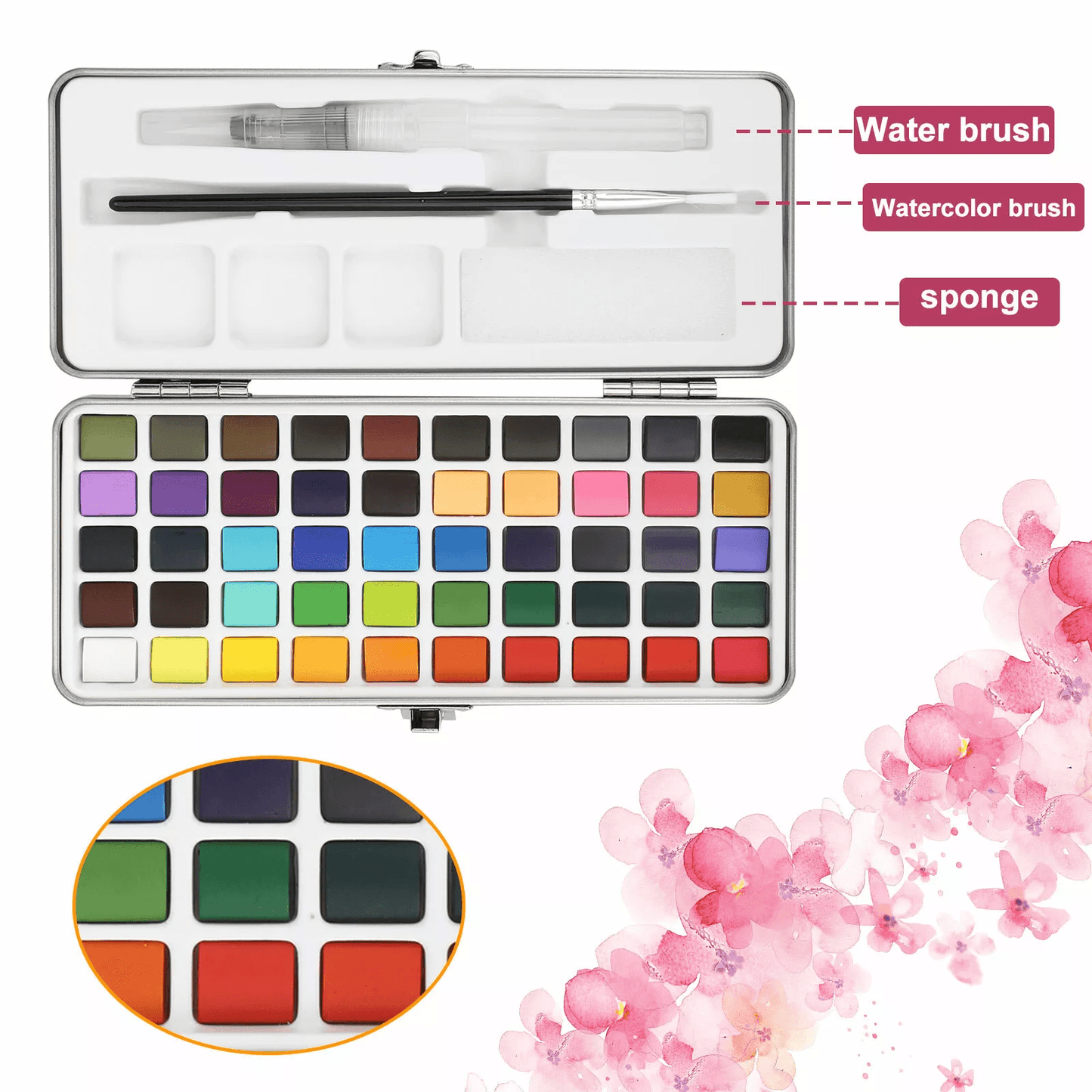 Professional 50Color Watercolor Paint Set  Premium Pigments For Artists  Painting Enthusiasts 5