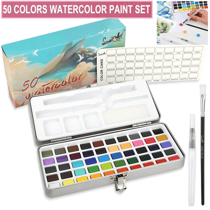 Professional 50Color Watercolor Paint Set  Premium Pigments For Artists  Painting Enthusiasts 7