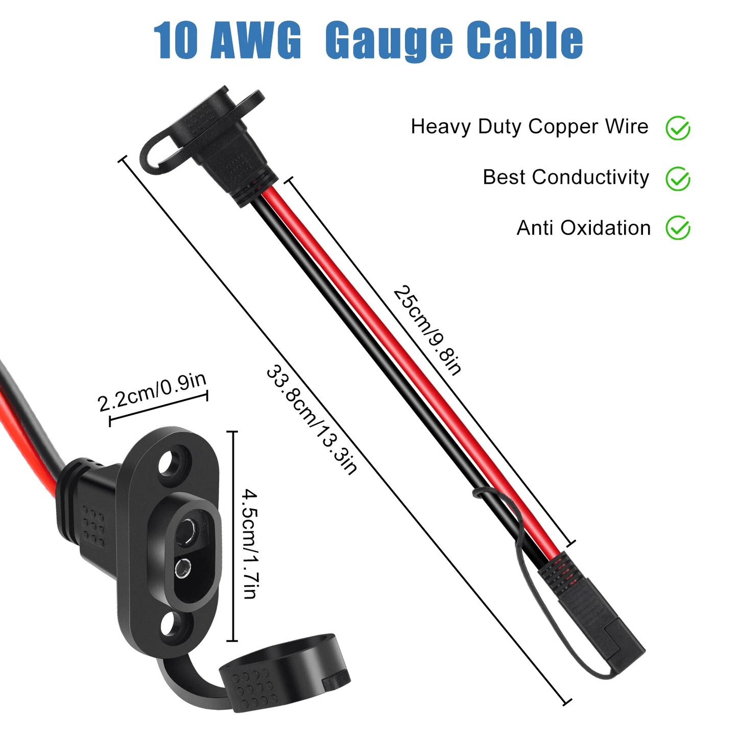 Adapter Battery Connector Cable Quick Connector Harness Plug To Female Socket 2