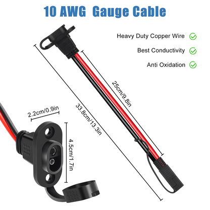 Adapter Battery Connector Cable Quick Connector Harness Plug To Female Socket 2