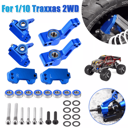 Aluminum Front Caster Block Steering Blocks and Rear Stub Axle Upgrade for Traxxas RC Car