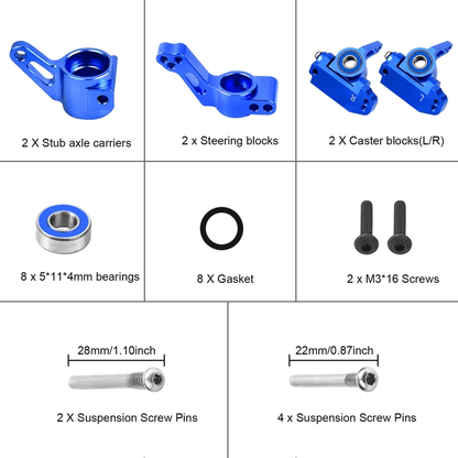 Aluminum Front Caster Block Steering Blocks And Rear Stub Axle Upgrade For Traxxas RC Car 8