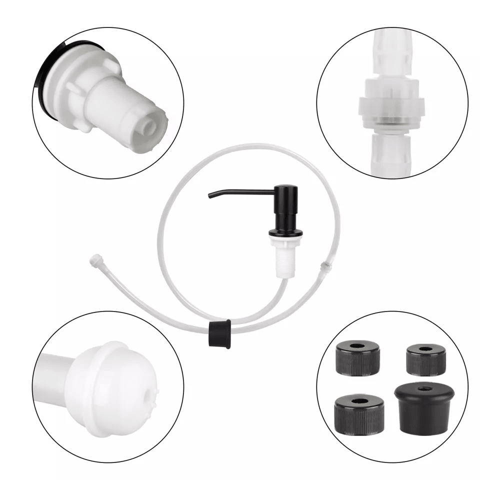 Stainless Steel Sink Soap Dispenser With Tube Kit Kitchen Liquid Pump Bottle System Quick Install N 4