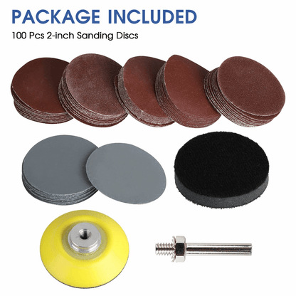 Sanding Disc Sandpaper Hook  Loop Sander Kit With Backer Pad  M6 Drill Adapter 4