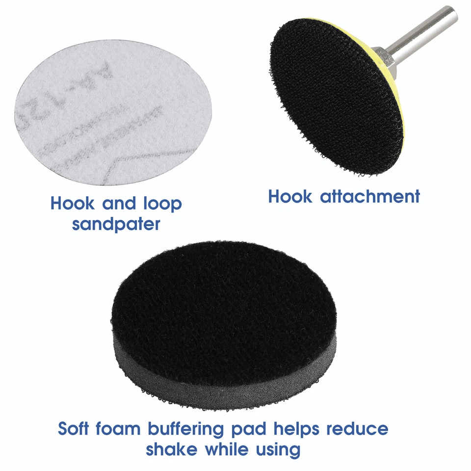 Sanding Disc Sandpaper Hook  Loop Sander Kit With Backer Pad  M6 Drill Adapter 3