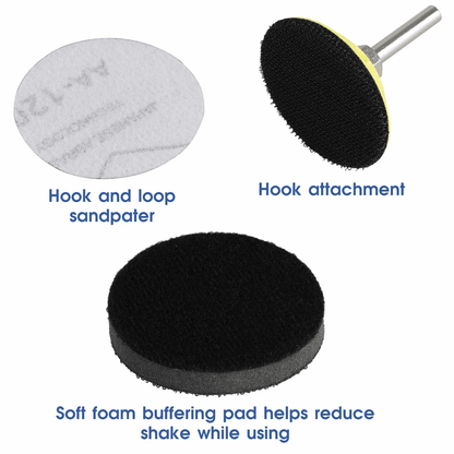 Sanding Disc Sandpaper Hook  Loop Sander Kit With Backer Pad  M6 Drill Adapter 3