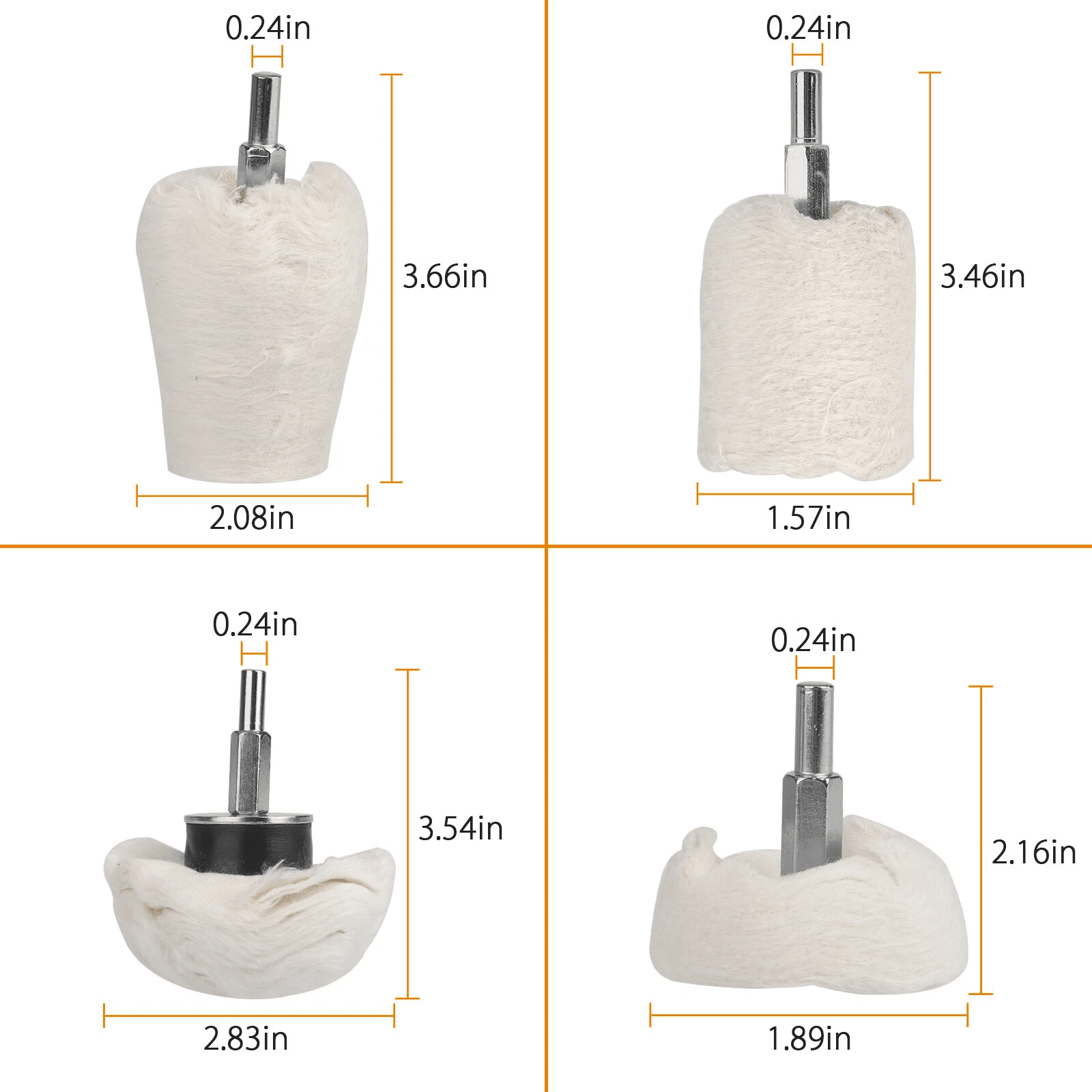 White Cotton Pad Polishing Buffing Wheel Set For Car  Motorcycle Drill Use Buffing Rims  Metal Fini 6