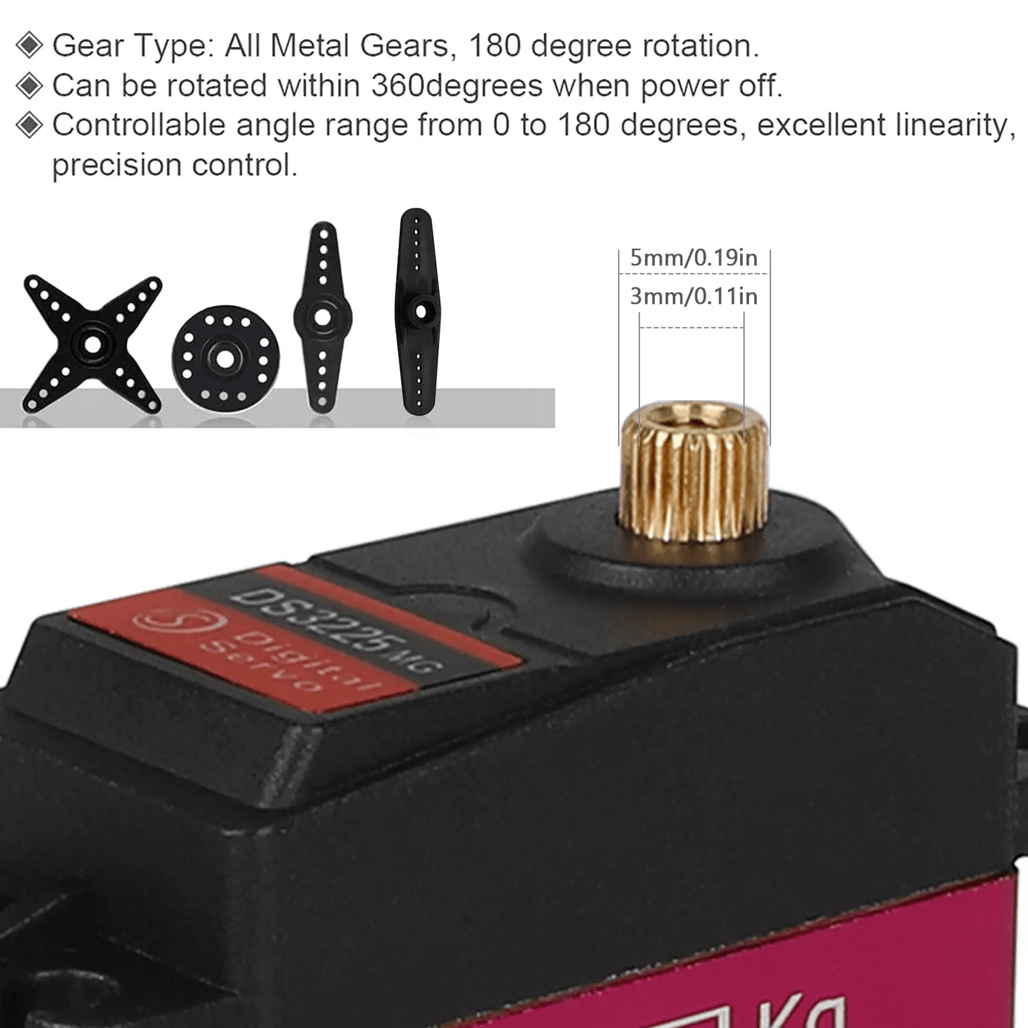 Metal Gear Digital Servo Waterproof High Torque For RC Cars Robots And Mechanical Arms 5