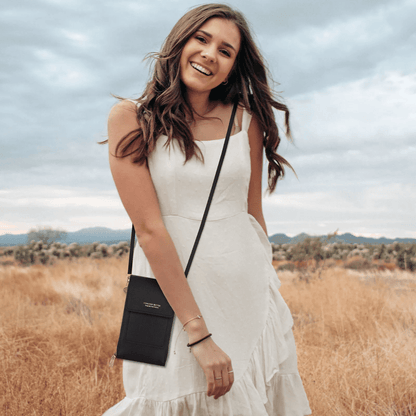 Women Touch Screen Cell Phone Bag Crossbody Shoulder Pouch Purse With Card Case For Smartphones 4