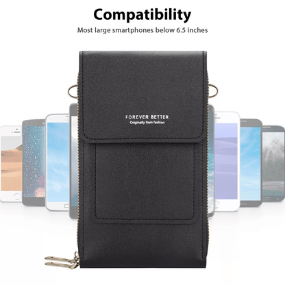 Women Touch Screen Cell Phone Bag Crossbody Shoulder Pouch Purse With Card Case For Smartphones 3