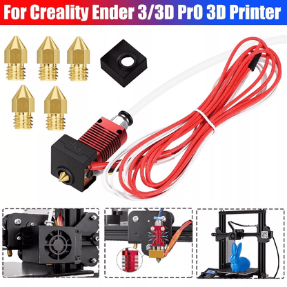 3D Printer Parts for Creality Ender, Heater Hot End Extruder Nozzle Upgrade Kit