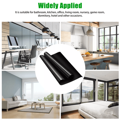 Static Cling Blackout Window Film UV Blocking Thick Black Tinting Heat Insulation  Sun Protection 4