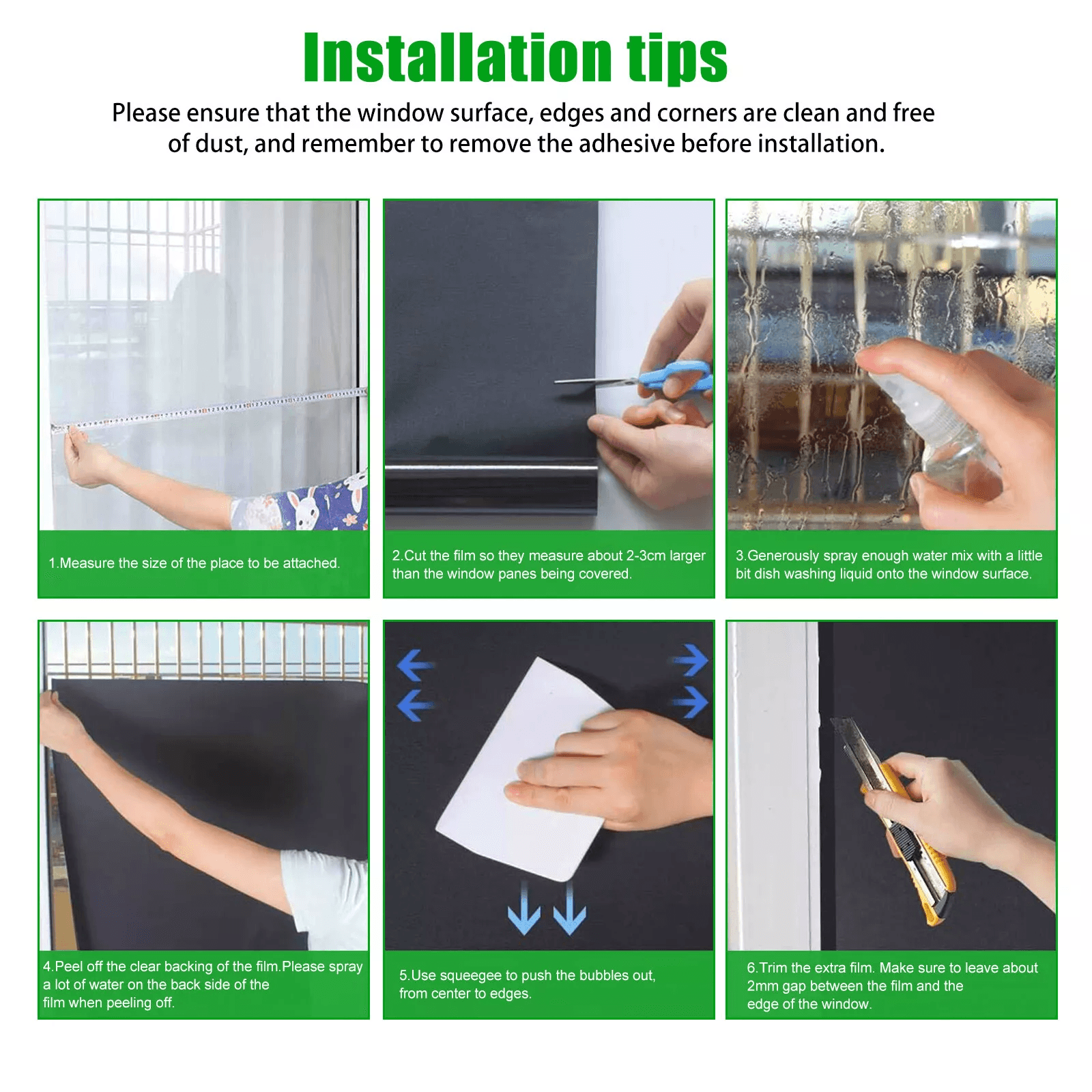 Static Cling Blackout Window Film UV Blocking Thick Black Tinting Heat Insulation  Sun Protection 5