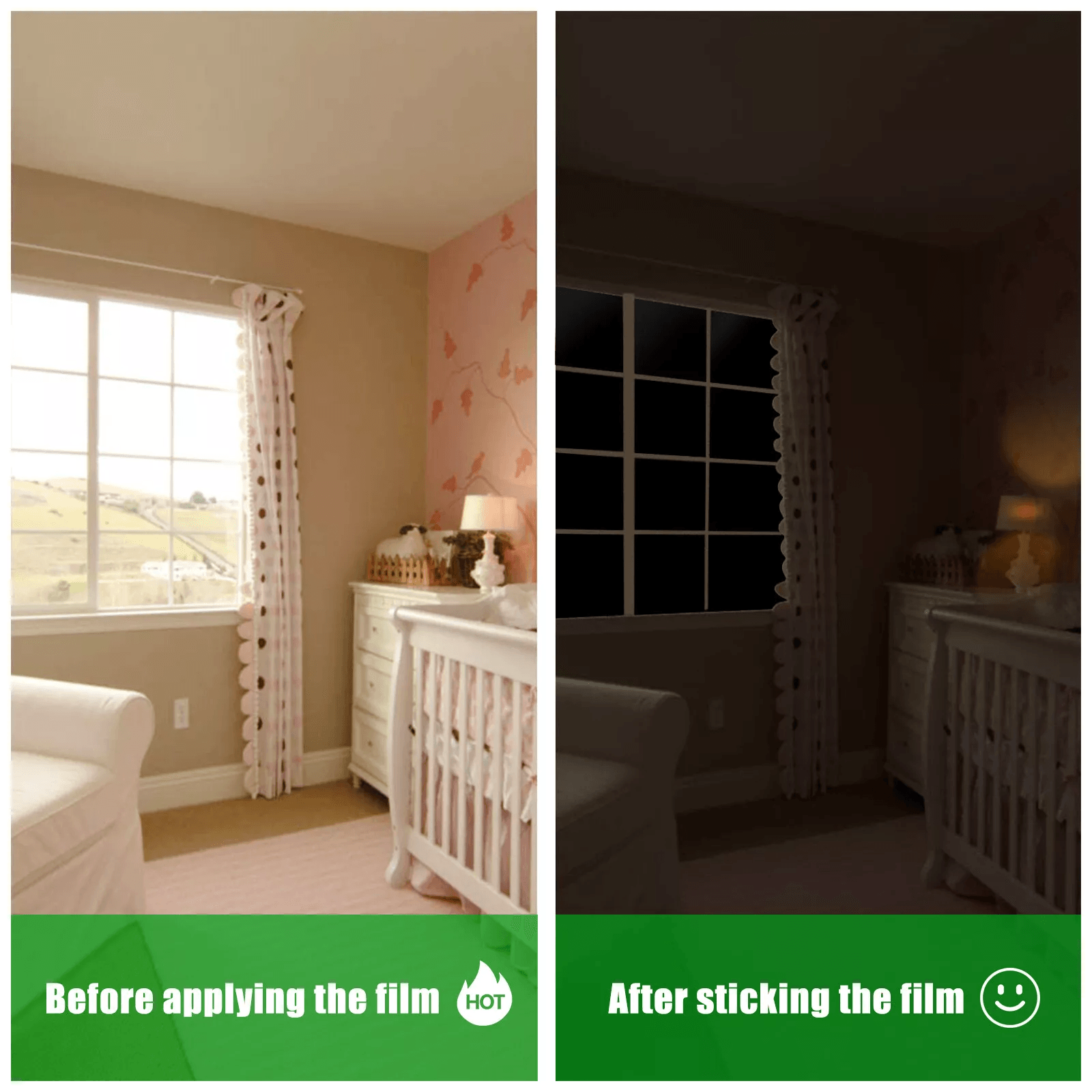 Static Cling Blackout Window Film UV Blocking Thick Black Tinting Heat Insulation  Sun Protection 2