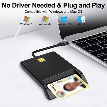 USB C Smart Card Reader For DOD Military CAC  Bank ID Access Compatible With Windows  MacOS 1