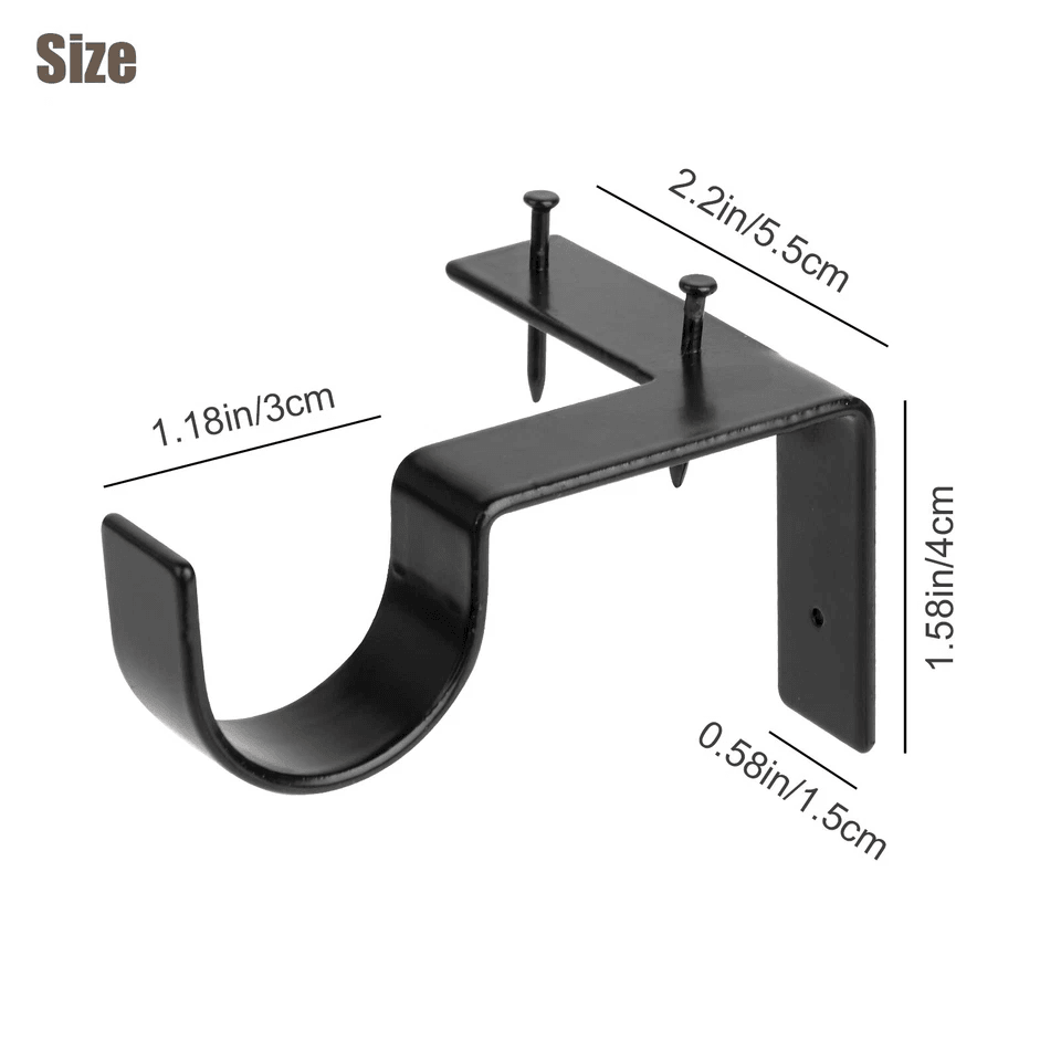 Bracket Hang Curtain Rod Holders Single Hook Installs Right Into Window Frame For Home Decor No Dri 6