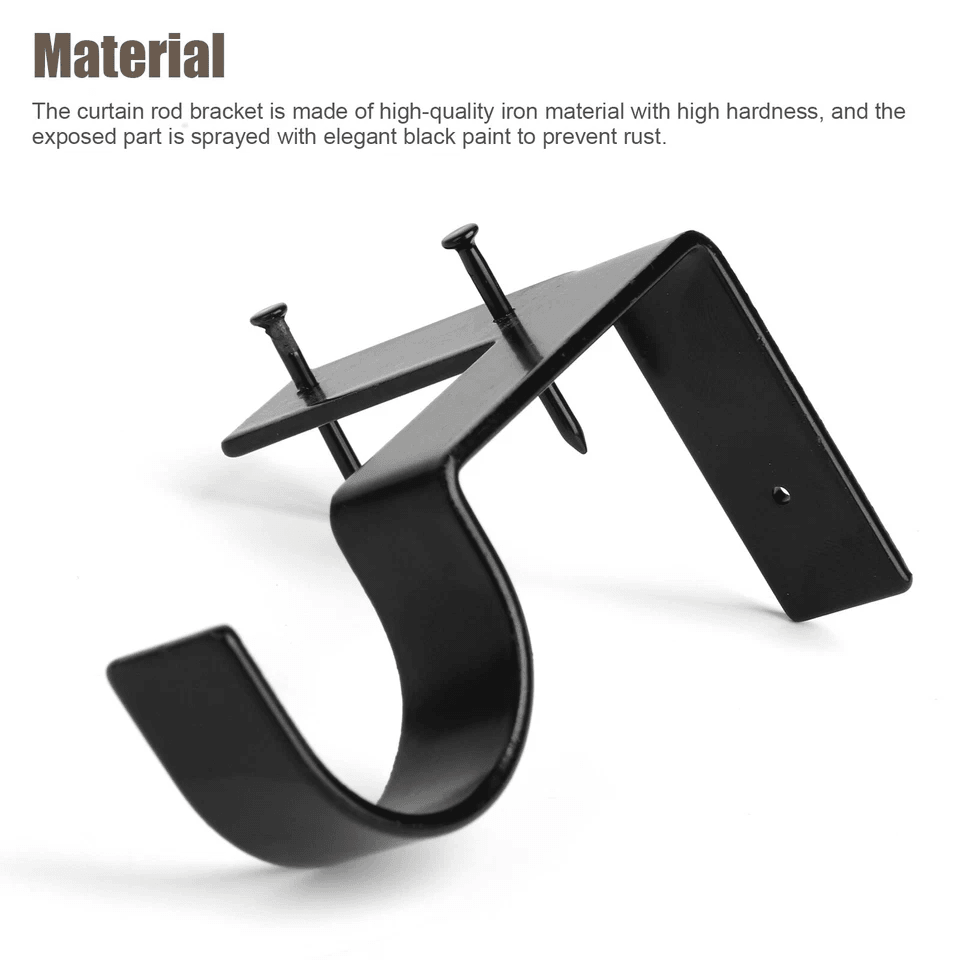 Bracket Hang Curtain Rod Holders Single Hook Installs Right Into Window Frame For Home Decor No Dri 5