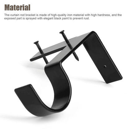 Bracket Hang Curtain Rod Holders Single Hook Installs Right Into Window Frame For Home Decor No Dri 5