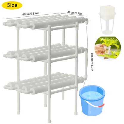 Hydroponics Garden Kit 3 Tier 108 Planting Sites Indoor Outdoor Herb  Veggie Growing System Fast Gr 1