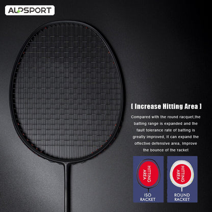 Professional Carbon Fiber Badminton Racket Set Max 30LBS Ultra Light 6U 75g Full Badminton Gear Wit