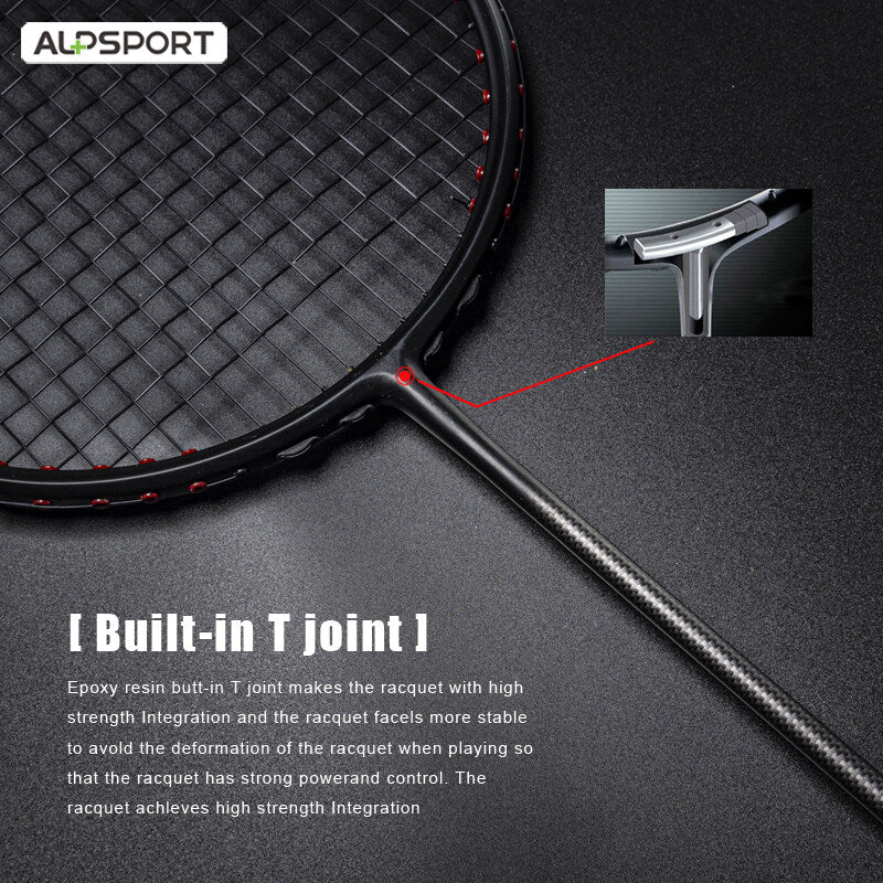 Professional Carbon Fiber Badminton Racket Set Max 30LBS Ultra Light 6U 75g Full Badminton Gear Wit
