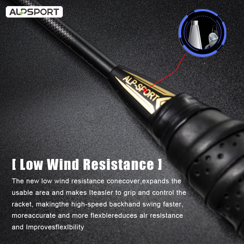 Professional Carbon Fiber Badminton Racket Set Max 30LBS Ultra Light 6U 75g Full Badminton Gear Wit