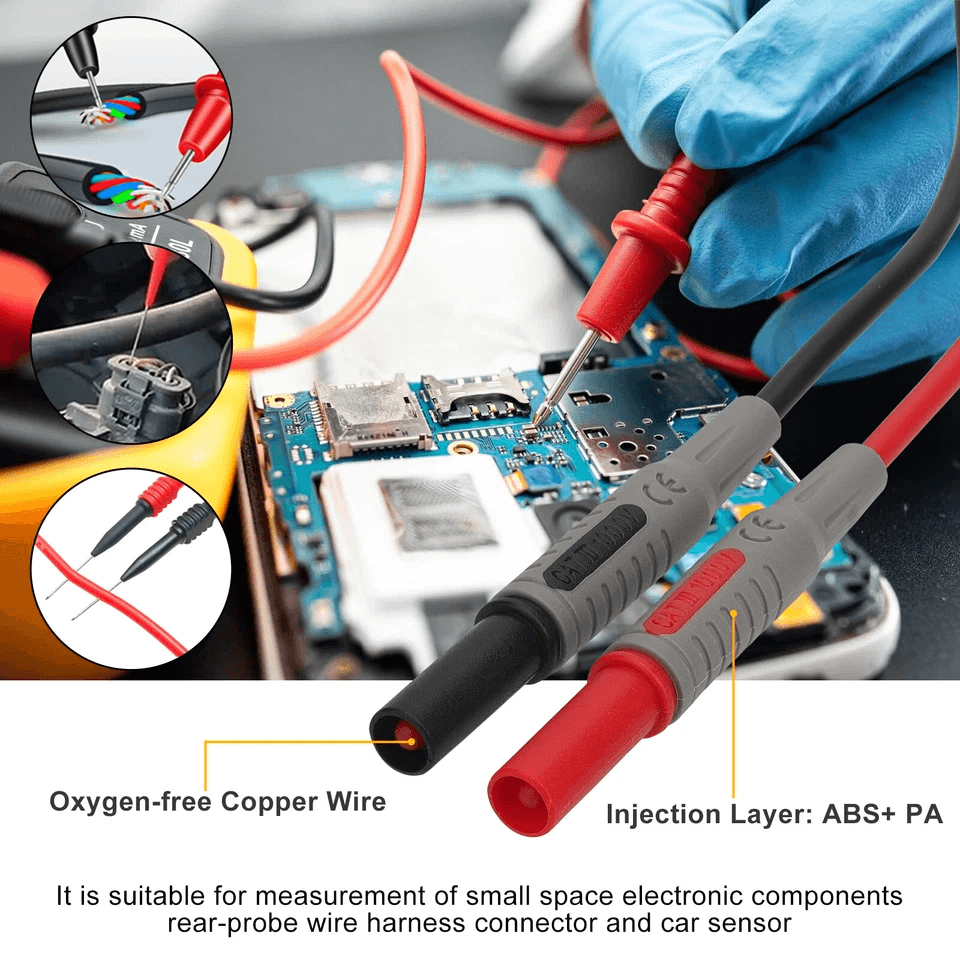 24Piece Multimeter Test Leads Set Alligator Clips Insulation Piercing Probes Banana Plugs Silicone  4