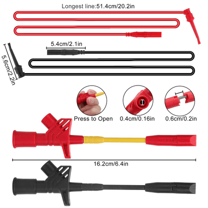 24Piece Multimeter Test Leads Set Alligator Clips Insulation Piercing Probes Banana Plugs Silicone  2
