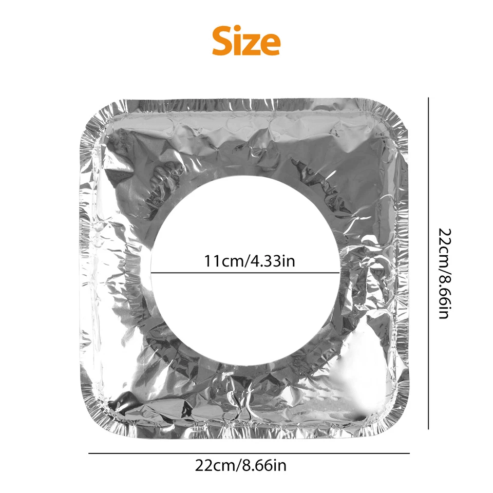 Aluminum Foil Gas Stove Burner Covers Square Disposable Heavy Duty Liners For Cooktops 4