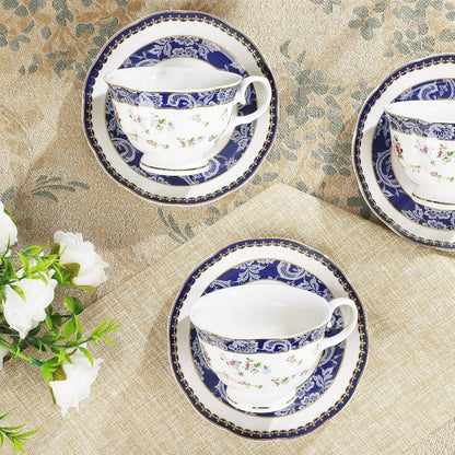 Elegant Porcelain Tea Sets For Adults  Floral Tea Cups Set Of 6 With Sugar Bowl  Creamer 3