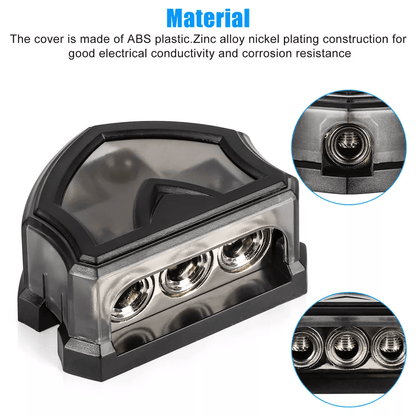 Gauge Power Ground Amp Distribution Block, Car Audio Splitter