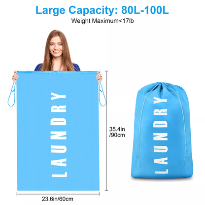 Heavy Duty Laundry Bag Set Large Dirty Clothes Organizer W Drawstring Closure 4