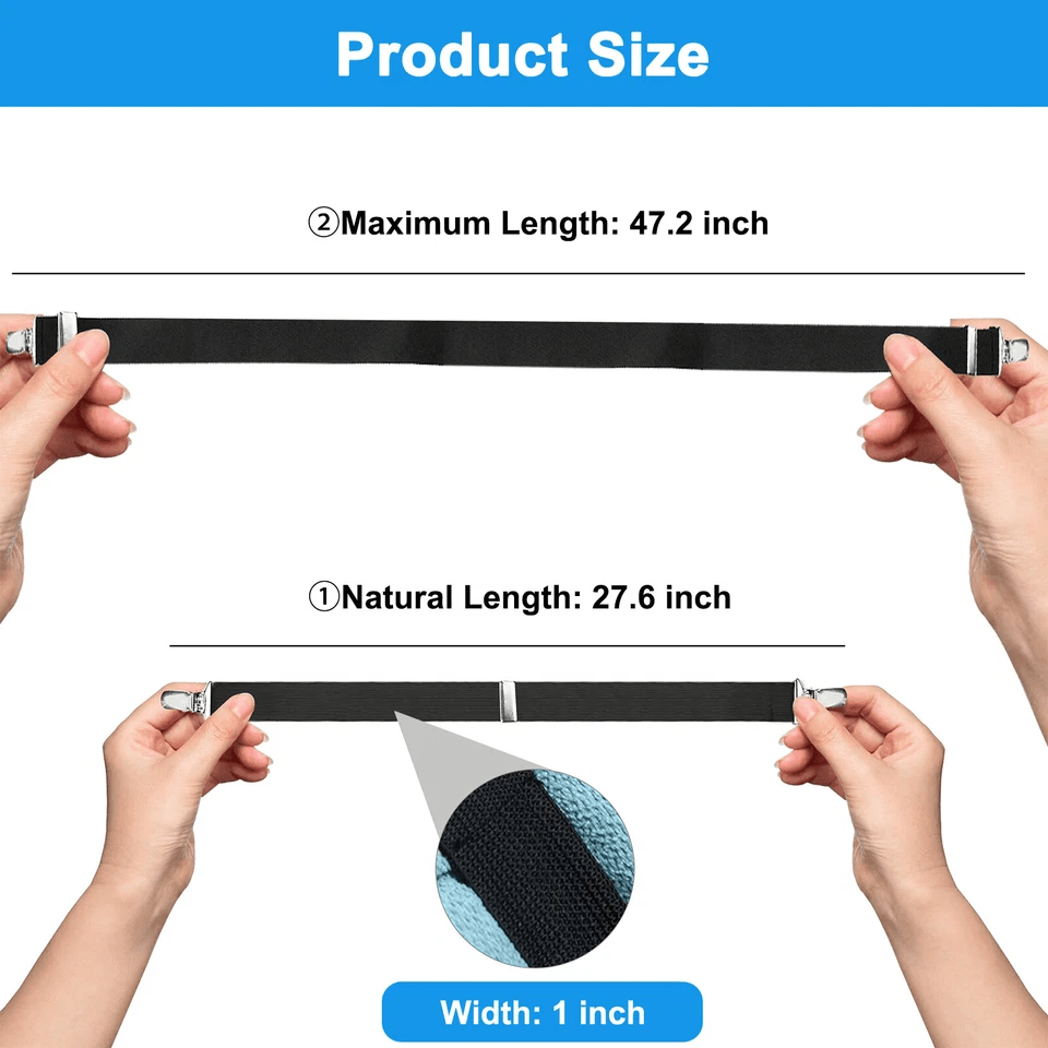 Adjustable Bed Fitted Sheet Straps Suspenders Belt With Gripper Fastener Clips HeavyDuty Elastic Ma 6