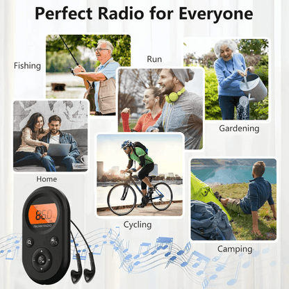Rechargeable Portable Pocket Digital FM Radio LCD Stereo Music  News Receiver With Earphones 8