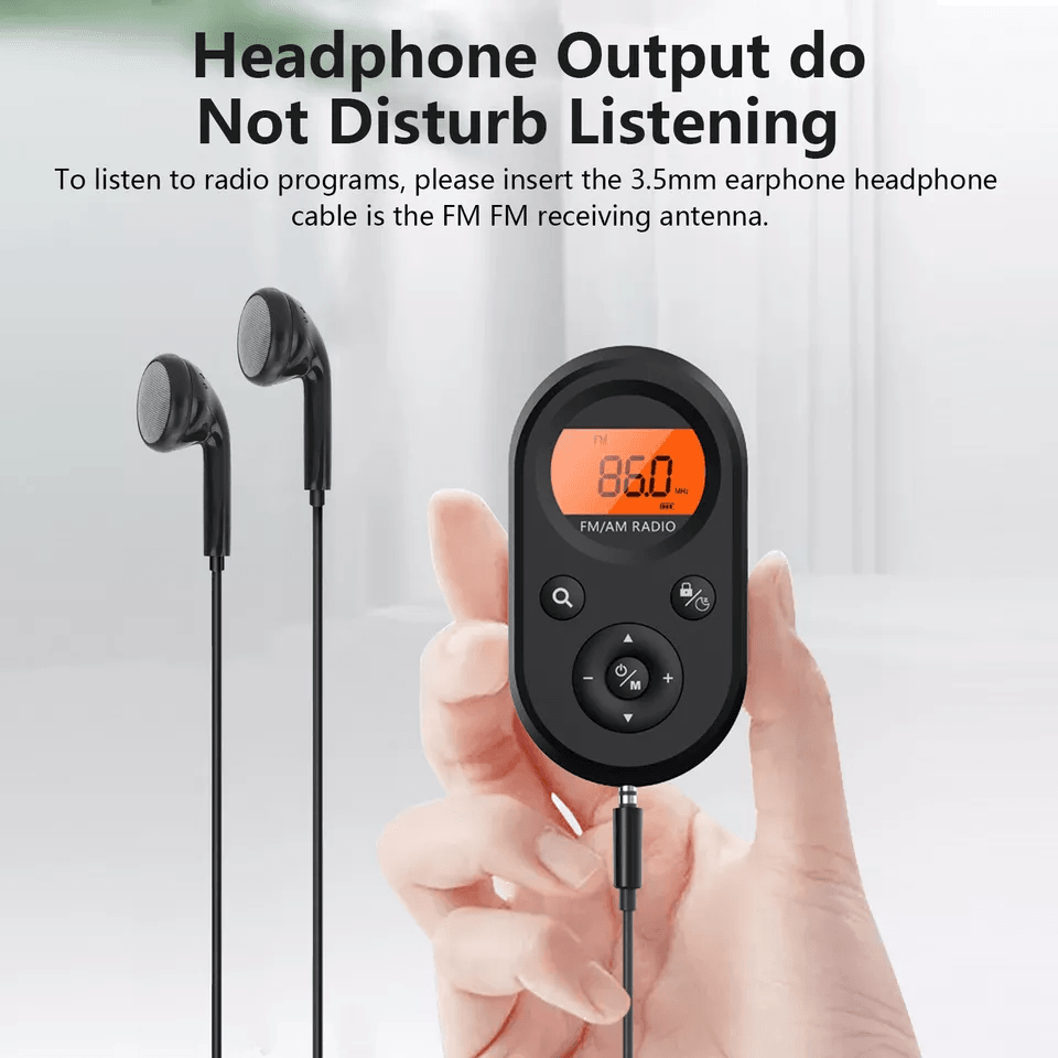 Rechargeable Portable Pocket Digital FM Radio LCD Stereo Music  News Receiver With Earphones 2
