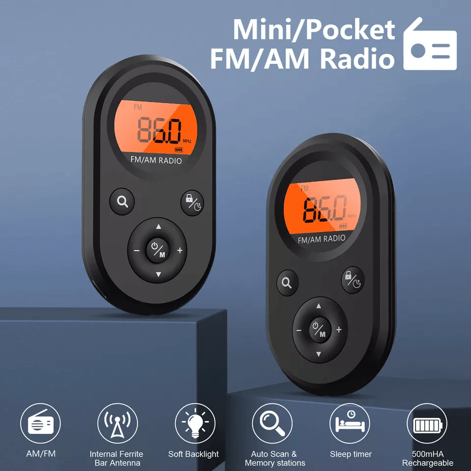 Rechargeable Portable Pocket Digital FM Radio LCD Stereo Music  News Receiver With Earphones 1