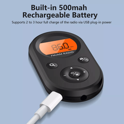 Rechargeable Portable Pocket Digital FM Radio LCD Stereo Music  News Receiver With Earphones 4