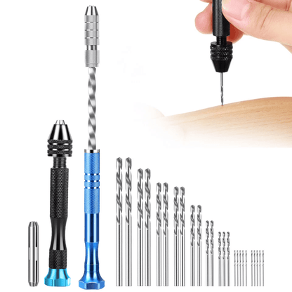 Precision Pin Vise Tools, Mini Micro Hand Twist Drill Bits Rotary Kit for Jewelry, Wood, Resin & DIY
