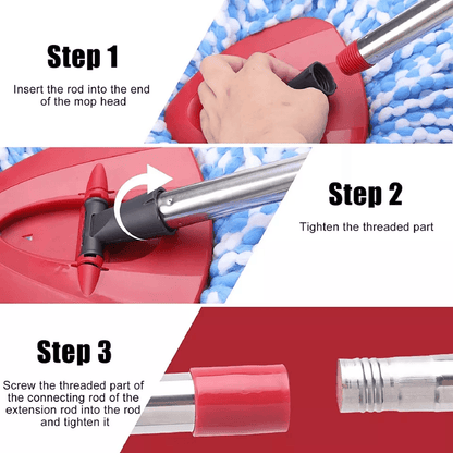 Telescopic Rotary Mop Stick Handle Replacement For Cedar EasyWring Floor Cleaning Adjustable Iron P 7