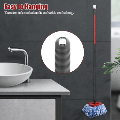 Telescopic Rotary Mop Stick Handle Replacement For Cedar EasyWring Floor Cleaning Adjustable Iron P 9