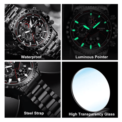 Waterproof Mens Watch Classic Stainless Steel Quartz Luminous Luxury Wristwatch For Business And Ca 2