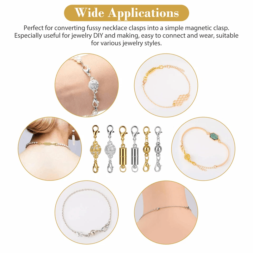 16Pcs Magnetic Lobster Clasp Claw Hook Set Strong Snap ConverterJewelry Necklace Making Secure Magn 5