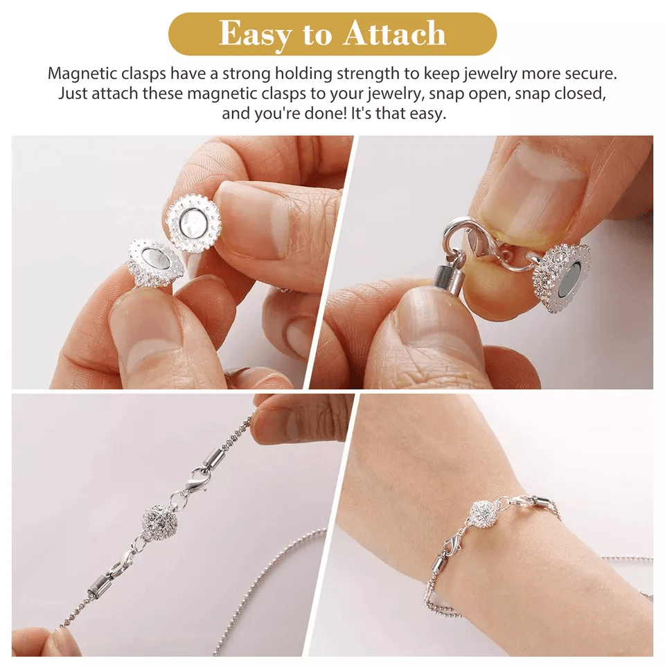 16Pcs Magnetic Lobster Clasp Claw Hook Set Strong Snap ConverterJewelry Necklace Making Secure Magn 3