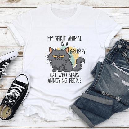 My Spirit Animal Is A Grumpy Cat Who Slaps Annoying Tee