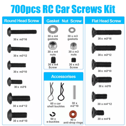 Metal RC Screws Kit Tool For RC Car Crawler Universal Fix Repair Set 1